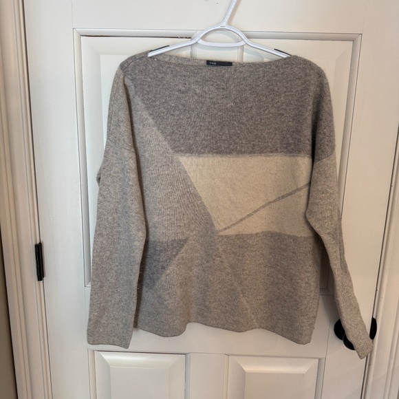 Vince Wool Cashmere geometric Colorblock Sweater 45668 - Picture 2 of 10